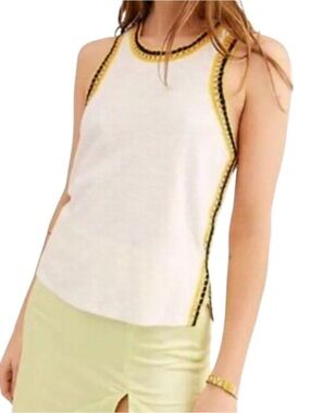 Free People We The Free Bora Bora Top Crochet Racerback Cream Combo Size XS NWT